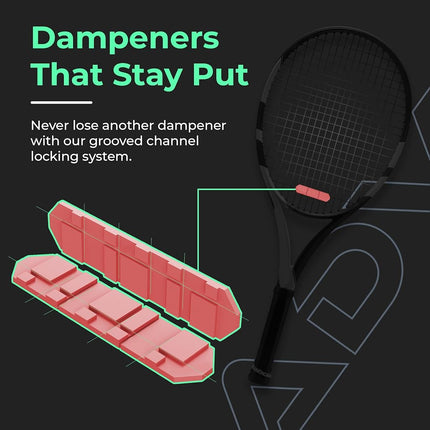 ADV Tennis Dampener for Racket - Custom Feel Tennis Vibration Dampener - Tennis Shock Absorber to Reduce Racket Vibration and Stay on The Strings - Engineered Poly-Silicone Tennis Racket Dampener