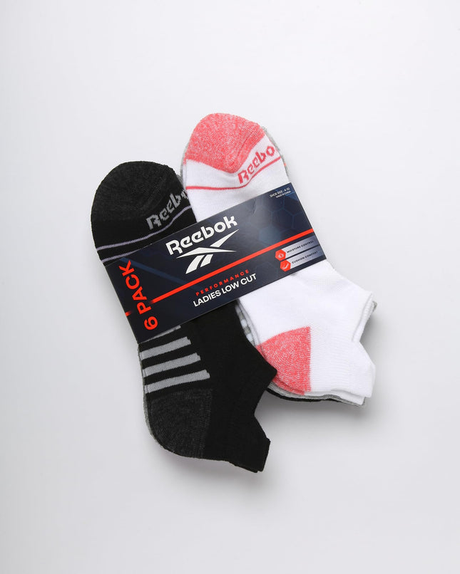 Reebok Chaussettes de Cheville pour Femme - Chaussettes Courtes de Sport Performance Semi-Éponge 6 Paires pour Femme avec Languette Anti-Ampoules (4-10)