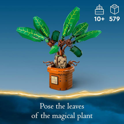 LEGO Harry Potter Mandrake Set, Kids' Magical Artifical Plant Toy with Vase, Wizarding World Treat for 10 Plus Year Old Girls, Boys & Fans, Creative Bedroom Decoration or Desk Accessory 76433