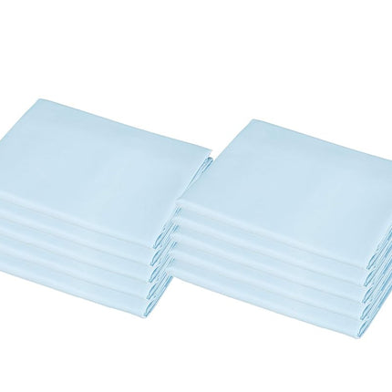 American Baby Company Juego de 10 sábanas de percal 100 % algodón para cuna estándar de guardería, azul, 23" x 51"