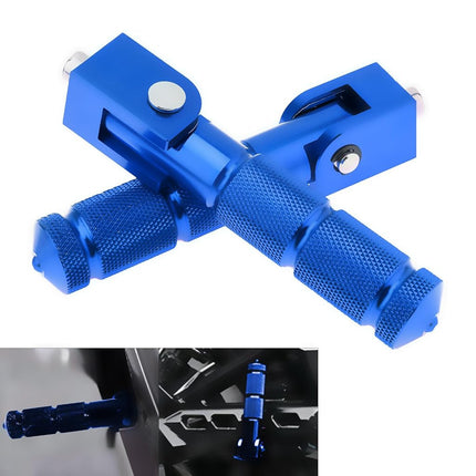 Windance 8mm M8 Passenger Footrest Pedals 90 Degree Foldable Non-Slip Motorcycle Scooter Bike E-Bike (Blue)