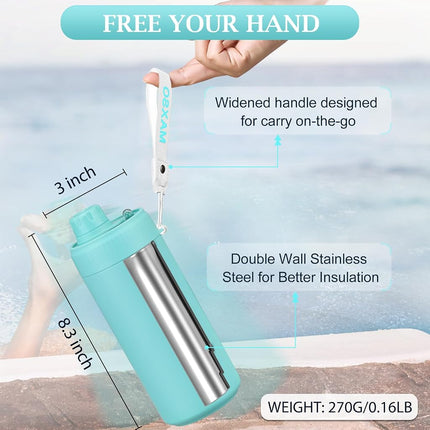 MAXSO Sealed Can Cooler Fizz Lid Can Cover for 12 oz Regular, Slim Skinny Cans & As Thermal Bottle, 4-in-1 Insulated Vacuum Stainless Steel Carbonated Cold Drink Holder - Turquoise