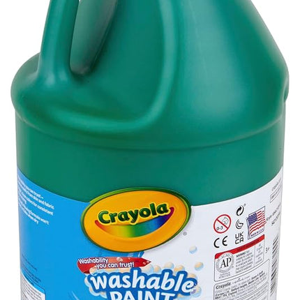 CRAYOLA Washable Green Paint, 1 Gallon Size, Painting Supplies in Bulk