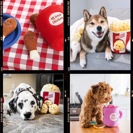 ZippyPaws - Holiday Burrow, Interactive Squeaky Hide and Seek Plush Dog Toy - Hot Cocoa and Marshmallows