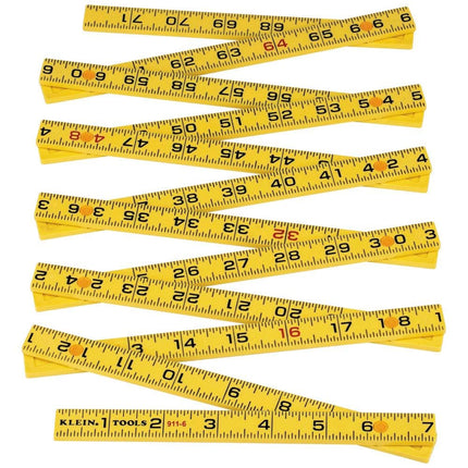 Klein Tools 911-6 Regla Plegable de 6 Pies, Fibra de Vidrio Duradera, Lectura Exterior