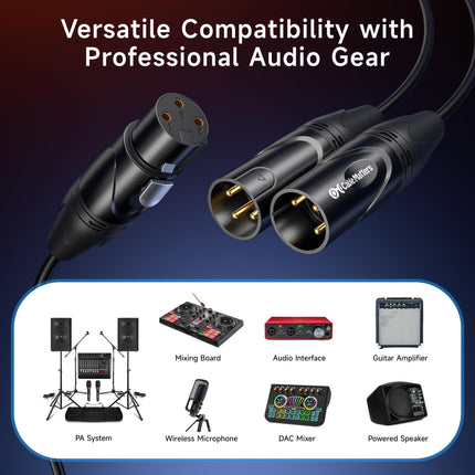 Cable Matters Cable Divisor XLR, Cable Y XLR Hembra a 2 Machos - 18 Pulgadas