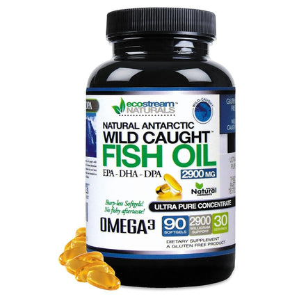 ecostream Naturals Wild Caught Omega 3 Fish Oil DPA-EPA-DHA Supplement 2,900 Milligrams - Now with Even More DPA-EPA-DHA