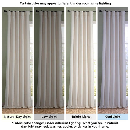 HPD Half Price Drapes BOCH-LN-DW-P Extra Wide Linen Room Darkening Curtain (1 Panel) 100 x 84 cm, BOCH-LN1856-84-DW, Birch
