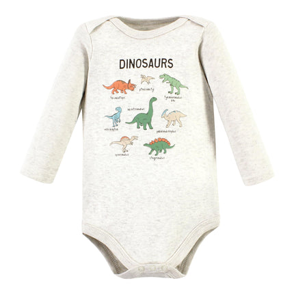 Hudson Baby Unisex Baby Cotton Long-Sleeve Bodysuits, Dinosaur Adventures 3-Pack, Preemie, Dinosaur Adventures 3-pack, Preemie