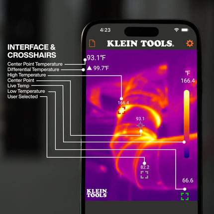 Klein Tools TI223 Mobile Thermal Imaging Camera Thermal Imaging Camera for iOS Android 19,200 Pixels, Wide Temperature Range from -4 to 752 Degrees Fahrenheit, Professional Infrared Camera