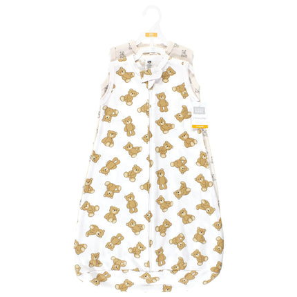 Hudson Baby Unisex Baby Cotton Wearable Sleeping Bag, Sack, Blanket, Teddy Bear Sleeveless, 12-18 Months