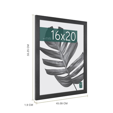 MCS Studio Gallery 41x51 cm (16x20 in) Poster Frame Black Woodgrain, Vertical & Horizontal Wall Hanging Large Picture Frame for Photos, Posters & Art Prints (1-Pack)