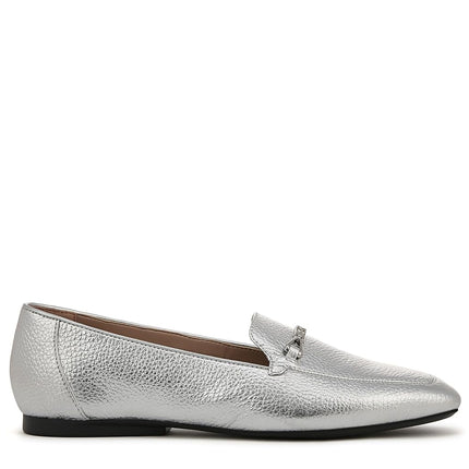Naturalizer Women's Cecilia Loafer, Silver Leather, 8.5