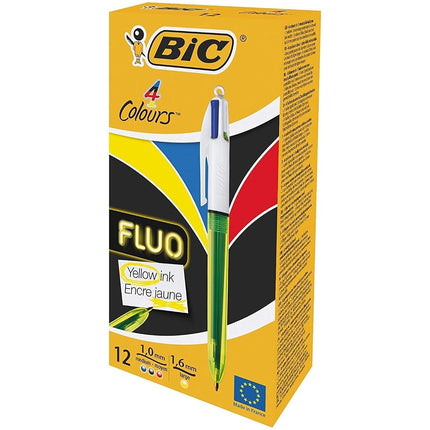 Bic 4 Colour Fluo Black/Blue/Red/Yellow Highlighte