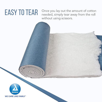Dynarex Cotton Roll – Non-Sterile, Soft And Absorbent Cotton In An Easy To Tear & Use Roll, 1-Pound, 12" X 56", White, 1 Count