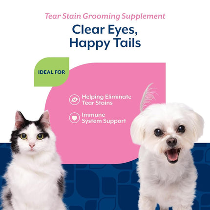 NaturVet – Tear Stain Plus Lutein – Eliminates Unsightly Tear Stains – Enhanced with Cranberry Extract, Marshmallow Root & Oregon Grape Root – for Dogs & Cats – 70 Soft Chews