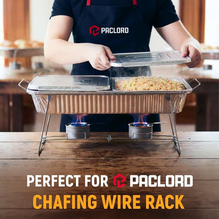 Paclord Aluminum Pans with Lids - 9" x 13" Half Size Foil Pans with Lids, Pack of 50 Pans and 50 Lids, USA-Made Disposable Aluminum Trays for Chafing Racks - Great for Cooking, Heating, Food Storing