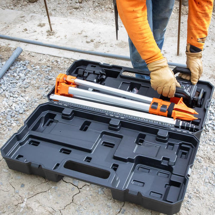 Klein Tools 93RLS Self Levelling Rotary Laser Level Kit Horizontal Vertical with Plumb Point, 350m Range, Rechargeable, Tripod, Detector, 8ft Pole, Carry Case, ≤5mW