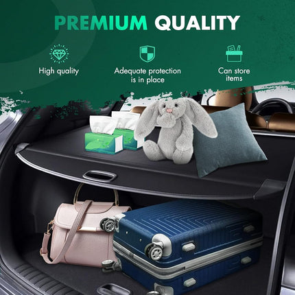 SCITOO Cubierta retráctil para maletero trasero 2019-2023 Compatible con INFINITI QX50 2.0L Cubierta de seguridad retráctil para maletero trasero