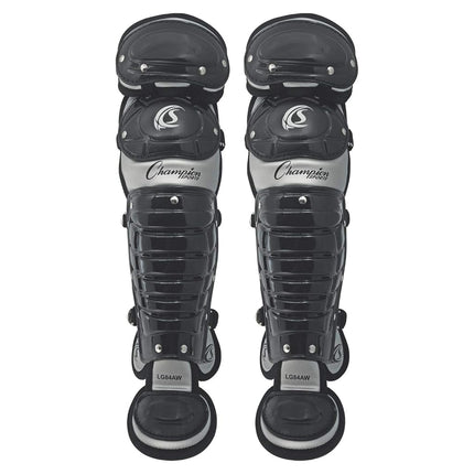 Champion Sports LG83AWBK Double Knee with Wings Shinguard, Black, 13"