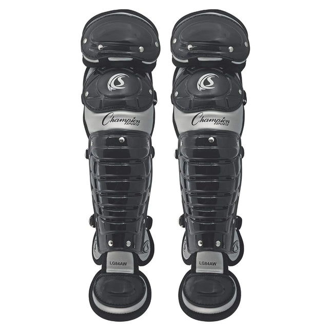 Champion Sports LG83AWBK Double Knee with Wings Shinguard, Black, 13"