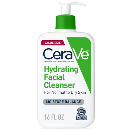 CeraVe Hydrating Facial Cleanser 16 oz for Daily F