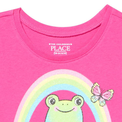 The Children's Place Girls' Butterfly Short Sleeve Graphic T-Shirts, Multipack, Be Kind/Frog Mushroom, 5T