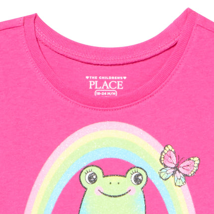 The Children's Place Girls' Butterfly Short Sleeve Graphic T-Shirts, Multipack, Be Kind/Frog Mushroom, 5T