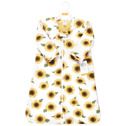 Saco de dormir de felpa de piel sintética de manga larga unisex de Hudson Baby, manta ponible, girasol, 18-24 meses