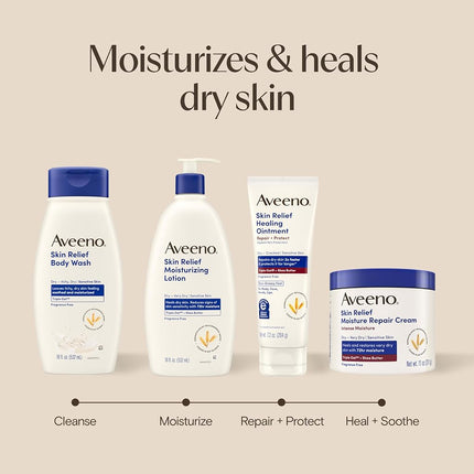 Aveeno Skin Relief Intense Moisture Repair Cream with Triple Oat Complex, Ceramide & Rich Emollients, Steroid- & Fragrance-Free Moisturizing Body Cream for Extra-Dry Skin, 11 oz