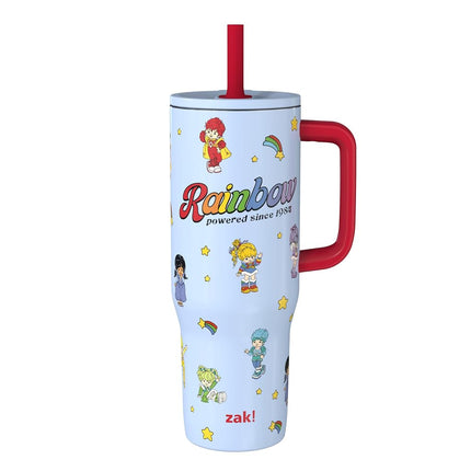 Zak Designs Harry Potter Sutton Travel Tumbler for On The Go, 30oz Stainless Steel with Vacuum Insulation, Silicone Straw, and Carry Handle for Cold Drinks (Hogwarts)