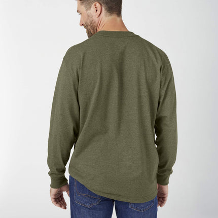 Dickies Homme Grande Taille Manches Longues Col Ras du Cou Lourd, Kaki, 34W x 34L