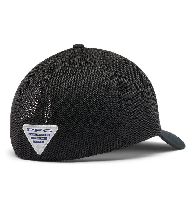 Columbia PFG Flag Mesh Ball Cap-High Crown, Black/Black/Texas Fish, Large/X-Large