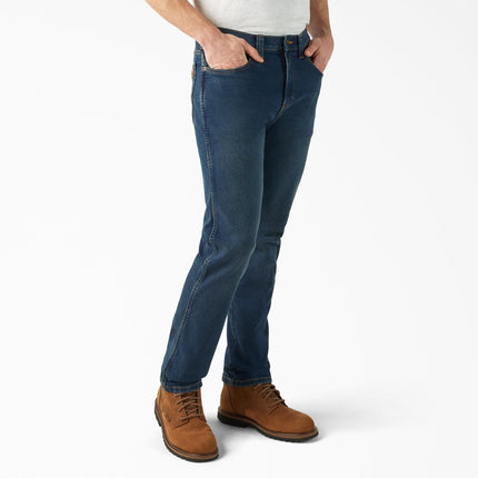 Dickies Pantalón de mezclilla para hombre, corte atlético de 5 bolsillos, lavado medio, 36W x 32L