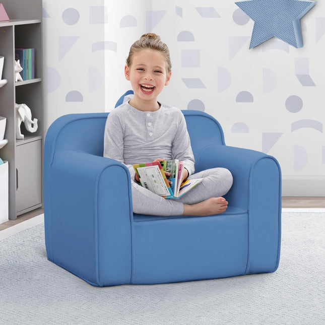 Fauteuil Delta Children Cozee – Fauteuil en mousse pour enfants de 18 mois et plus, Indigo