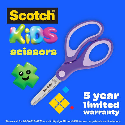 Scotch 5-Inch Soft Touch Blunt Kid Scissors, 12 Count Teacher Pack, Blue (1442B-12)