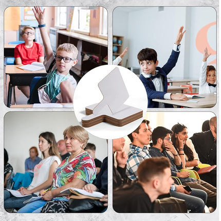 10pcs 9.6x8inch Dry Erase Answer Paddle, Hand Held Wooden White Board Double Sided Dry Erase Answer Board for Classroom Teaching Office Meeting Family Party