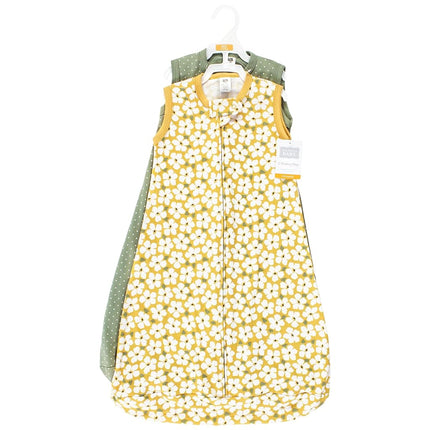 Gigoteuse longue à manches Hudson Baby BabyCotton, couverture, sac de couchage, imprimé fleuri vert sauge sans manches, 18-24 mois