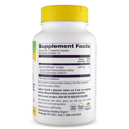 Healthy Origins Curcumin Phytosome (featuring Meriva SF) 500 mg, 60 Veggie Caps