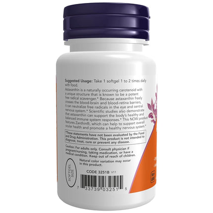 NOW Astaxanthin, 4mg, 60 Softgels