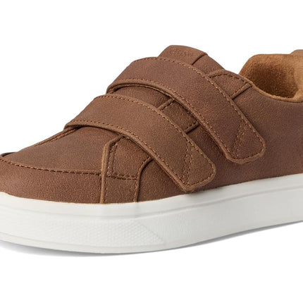 TOMS Toddler Boys Cruz Double Strap Sneaker, Toffee Microsuede, 4