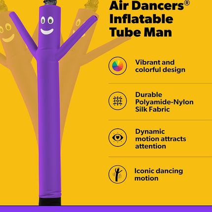LookOurWay Air Dancers Inflatable Tube Man Attachment - 10 Feet Tall Wacky Waving Inflatable Dancing Tube Guy for Business Promotion - Blower Not Included - Purple