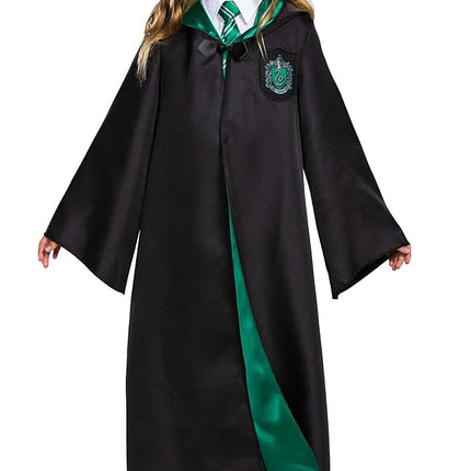 DISGUISE Harry Potter Slytherin Robe Deluxe Children's Costume Accessory, Black & Green, Kids Size Small (4-6)