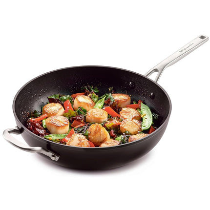 KitchenAid Hard-Anodized Nonstick Stir Fry Pan/Wok, 12.25-Inch, Matte Black