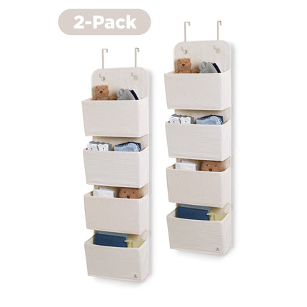 Delta Children GAP babyGap 2-Pack Over the Door Storage Organizer with 4 Pockets, Tan