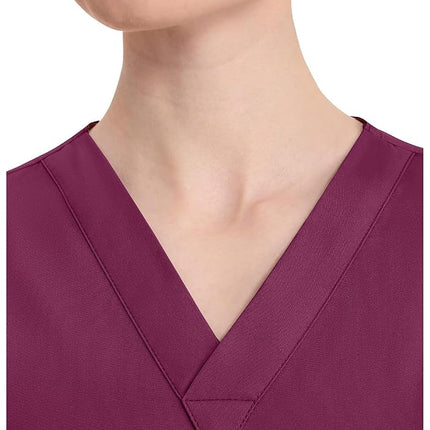 Dickies Women's medical scrubs shirts, Wine, L UK