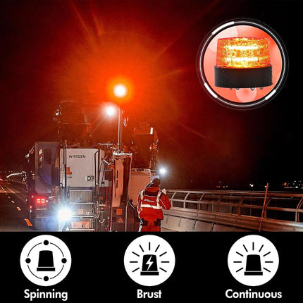 LE Sircut LE228 (Mini) — Red LED USB Rechargeable Strobe Beacon | Selectable Rotation & Flash Modes | Strong Magnetic Base for Car • Truck • Emergency • Construction | Energy Class A++