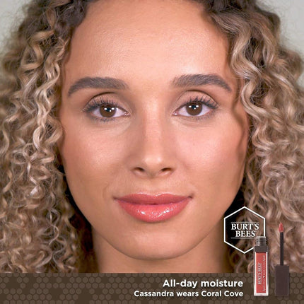 Burt's Bees Moisturising Full Coverage Liquid Lipstick, 5.95 g, Coral Cove