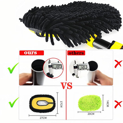 MVEQRRN Upgrade Car Wash Brush Mop with Long Handle,Microfiber Mitt Car Cleaning Supplies Kit Car Wash Kit Tools Accessories