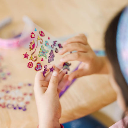 Melissa & Doug Design-Your-Own Jewelry-Making Kits - Bangles, Headbands, and BraceletsDIY Jewelry, Decorate with Stickers, Bracelet and Headband Crafting Set for Kids Ages 4+